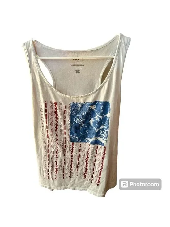 Torrid American Flag Racerback Tank Top - Picture 2 of 10